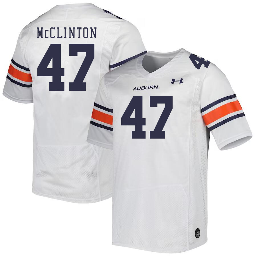Men #47 Mac McClinton Auburn Tigers College Football Jerseys Stitched-White